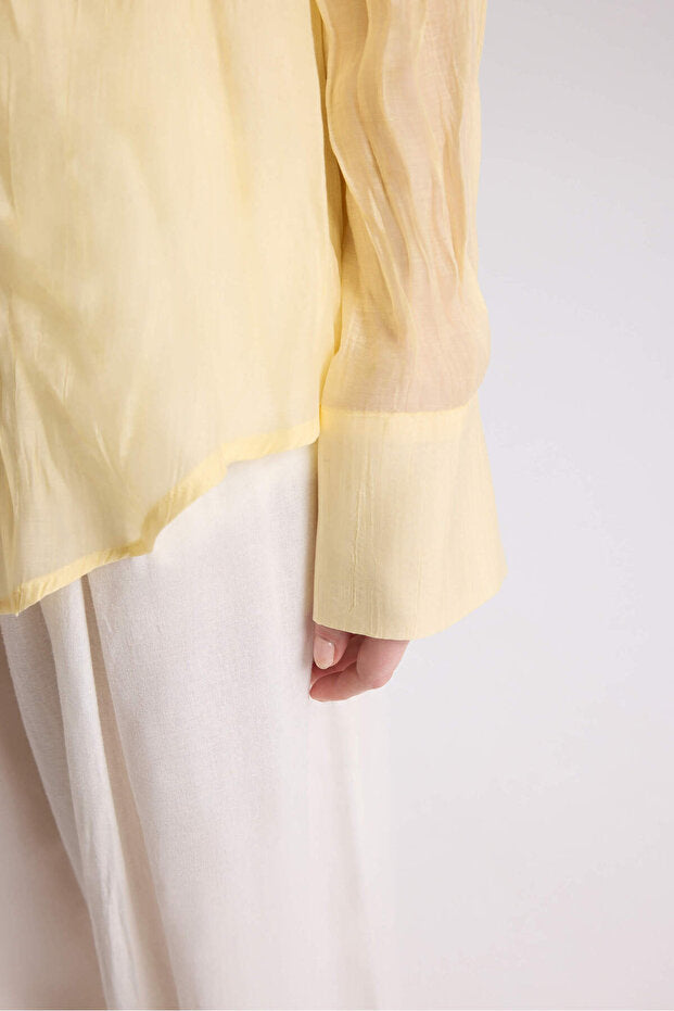 MAI STUDIOS CO. Darya Wrinkle Detail Yellow Shirt