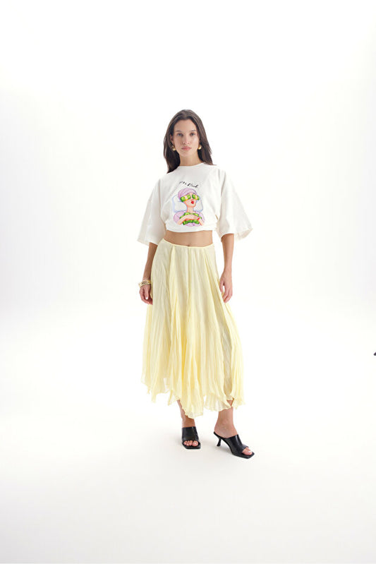 BOHEMAI Assa Pleated Yellow Skirt - 2