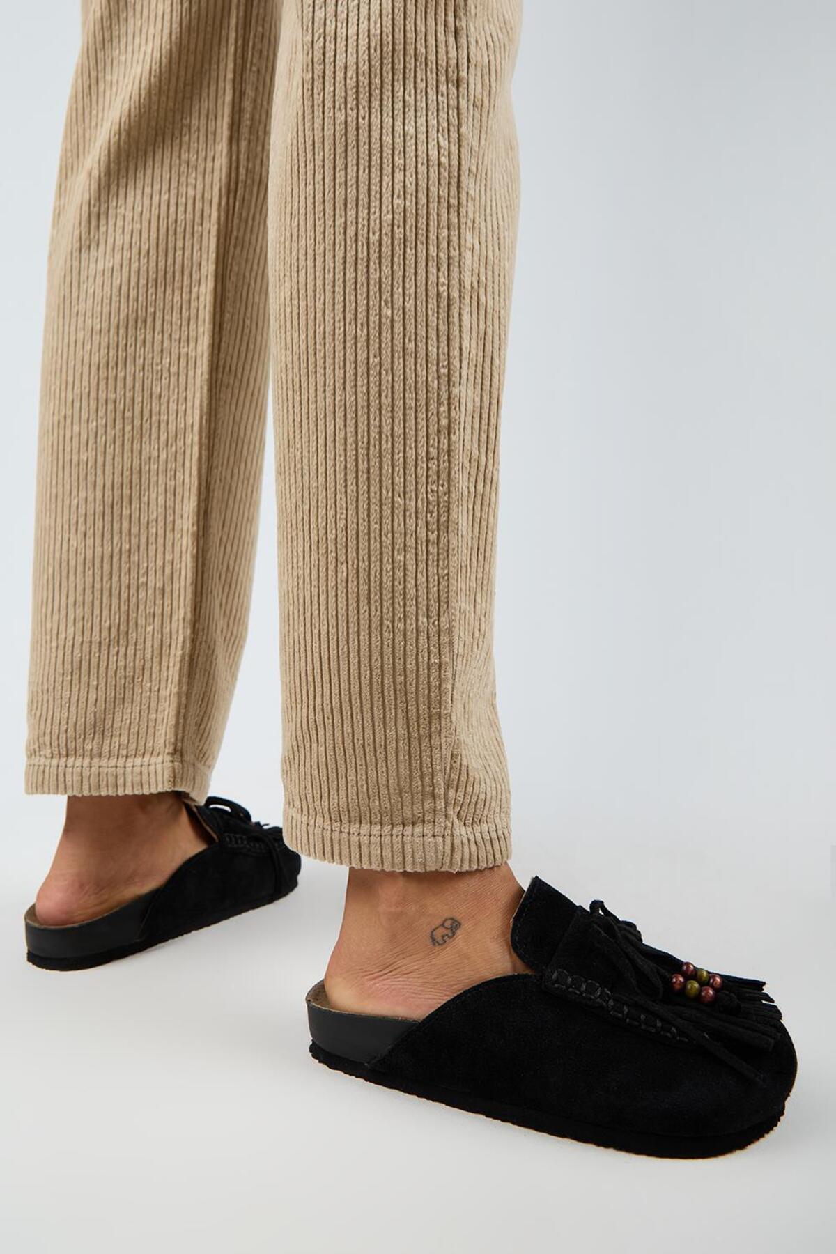 Malinda Leather Slipper Black - Top View
