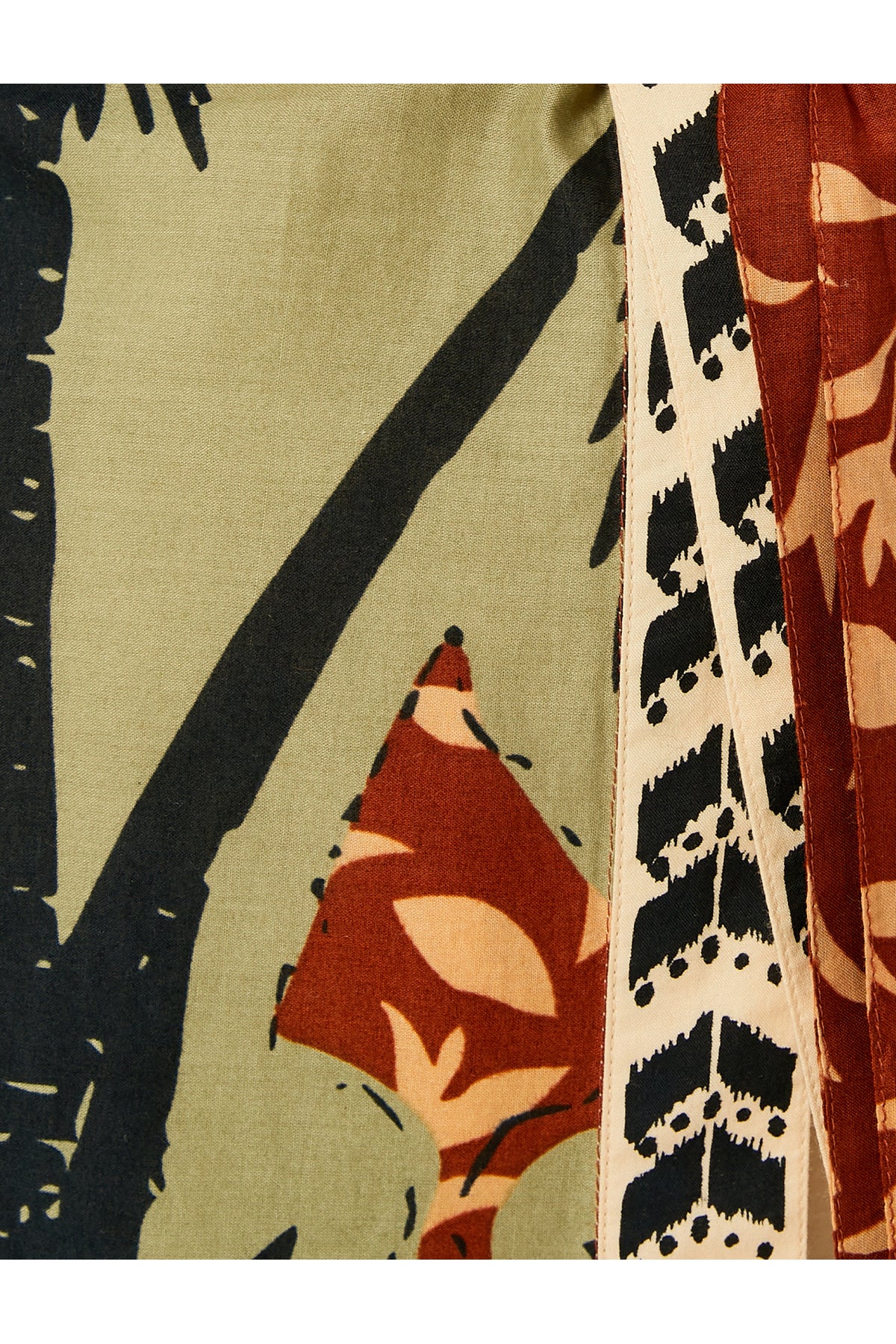 Koton Uzun Kimono Beli Kuşaklı Desenli