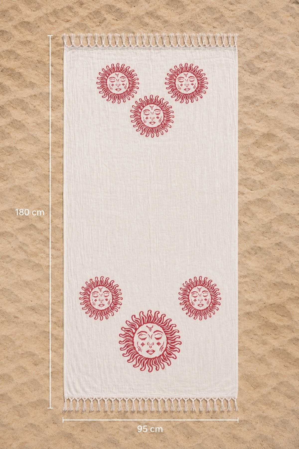 Vita 3-Layer Organic Muslin Peshtemal Beach Towel – Sun Print