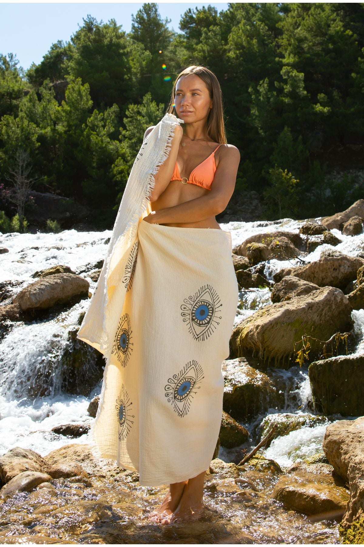 Organic Cotton Muslin Peshtemal Turkish Beach Towel – White