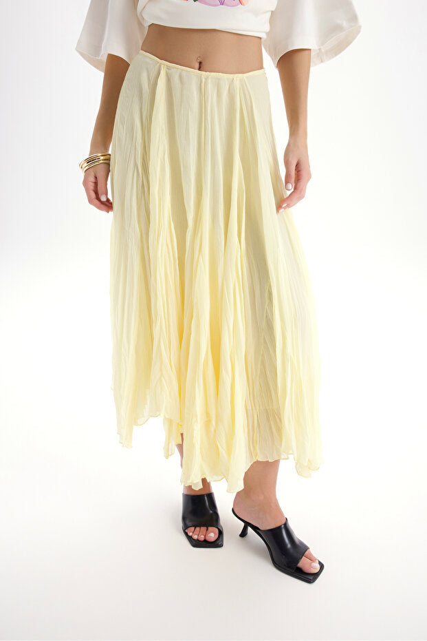 BOHEMAI Assa Pleated Yellow Skirt - 4