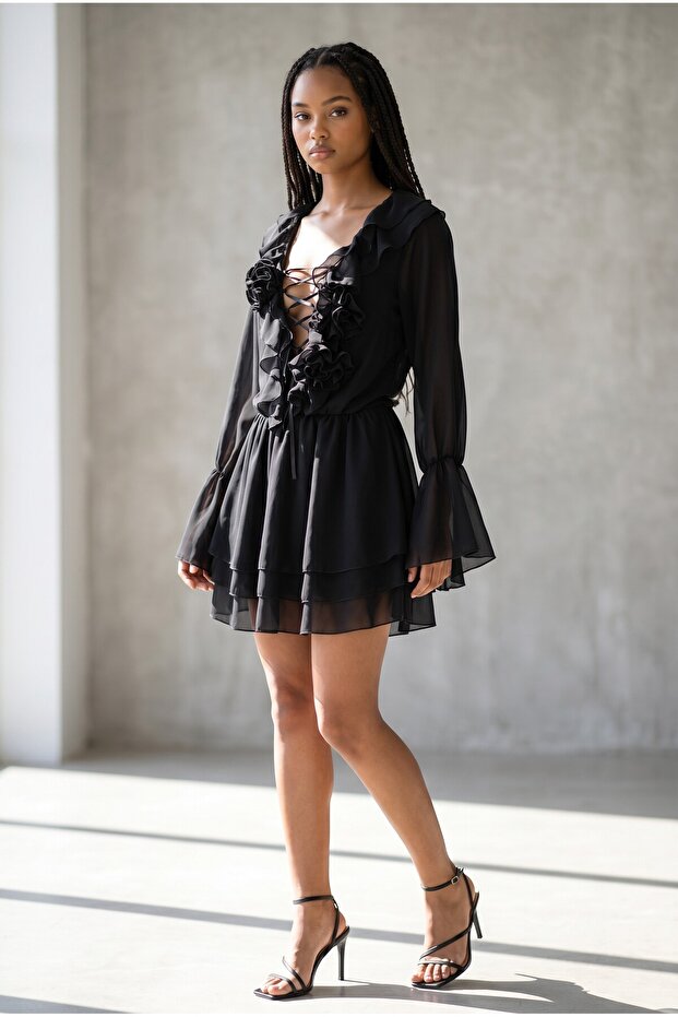 Rose Chiffon Dress - Image 1