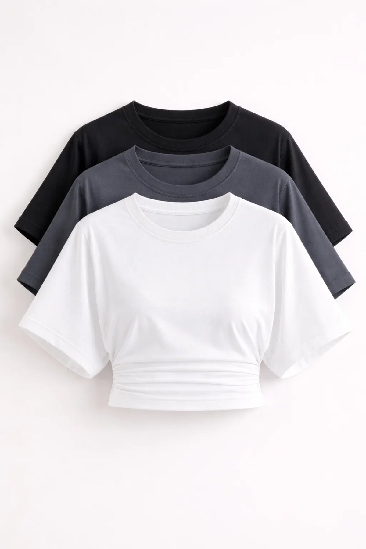 Combine Michail Women's Bat-Sleeve Basic 3-Pack Crop Top