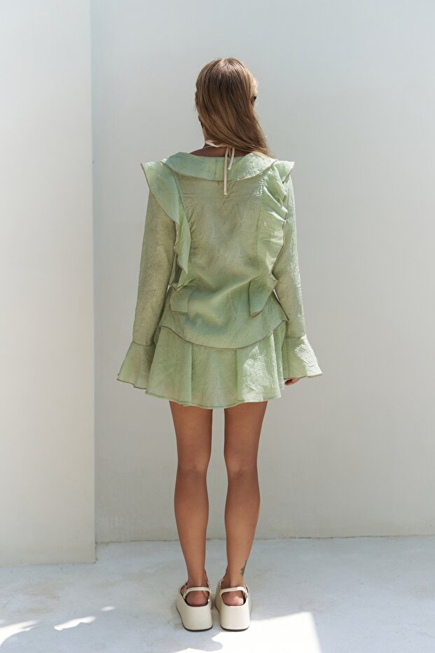 Aliza Green Shirt Shorts Set - 5