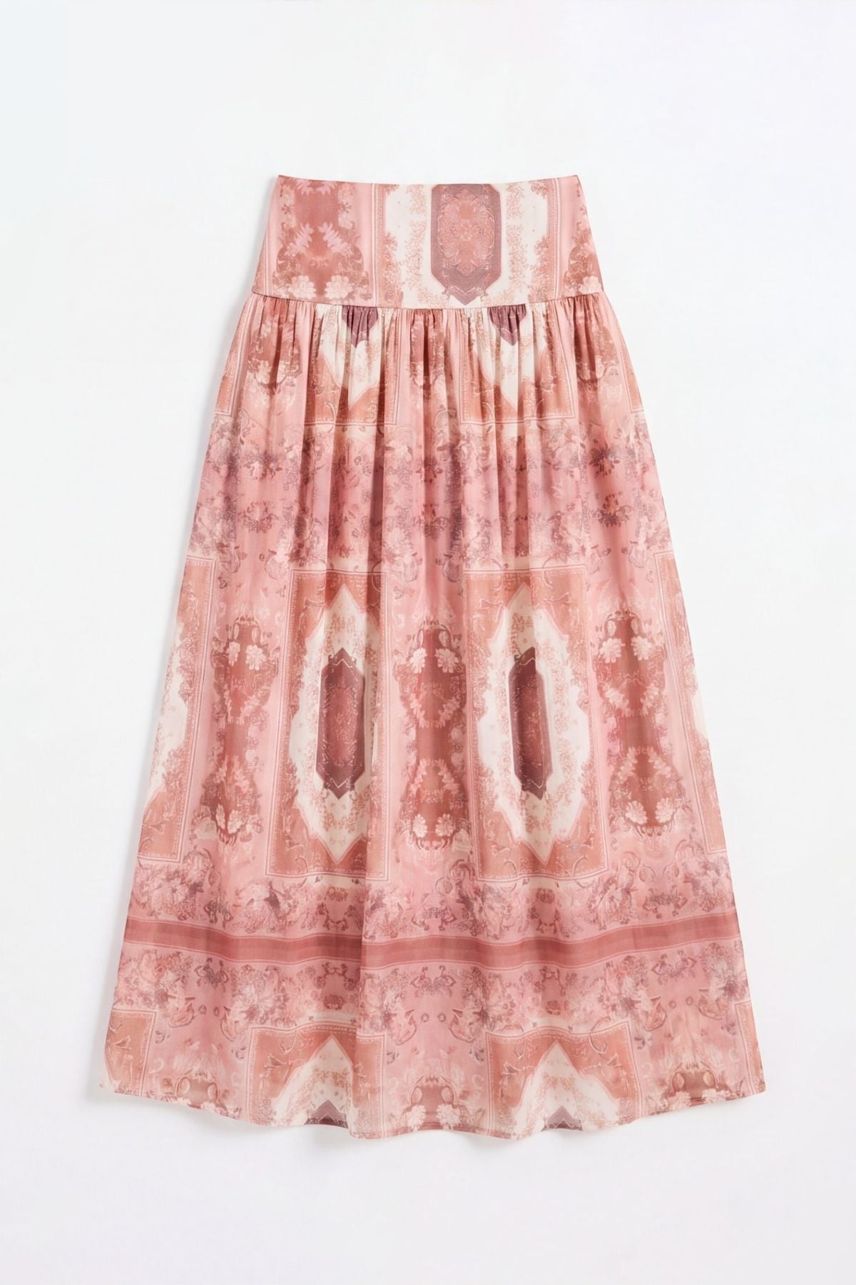 Hiccup Patterned High-Waist Midi Skirt – Multicolor