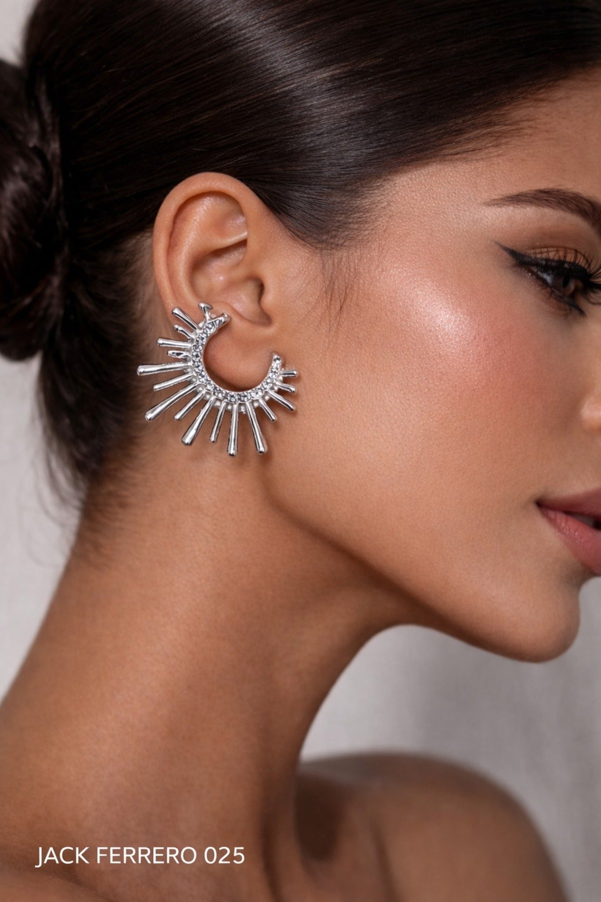 Jack Ferrero Astra silver sun stud earrings