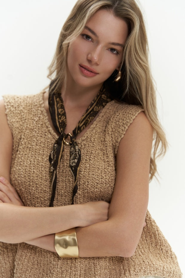 BOHEMAI Knitle Comfortable Fit Knitwear Cinnamon Crop Top - 7