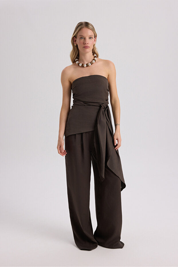 BOHEMAI Mila Brown Blouse Pants Set - 2