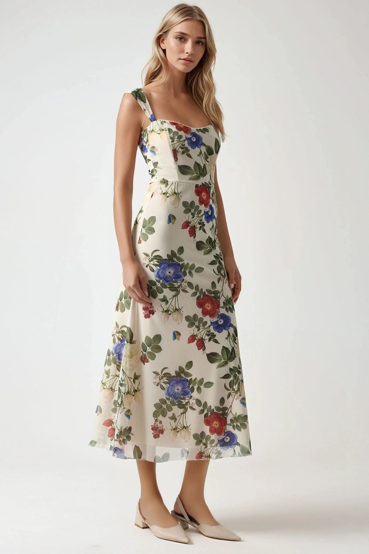 Hiccup Floral Pattern Maxi Dress - Full Length