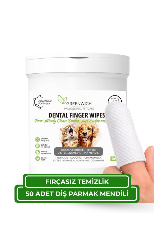 Pet dental wipes for cats and dogs 50 count plaque tartar