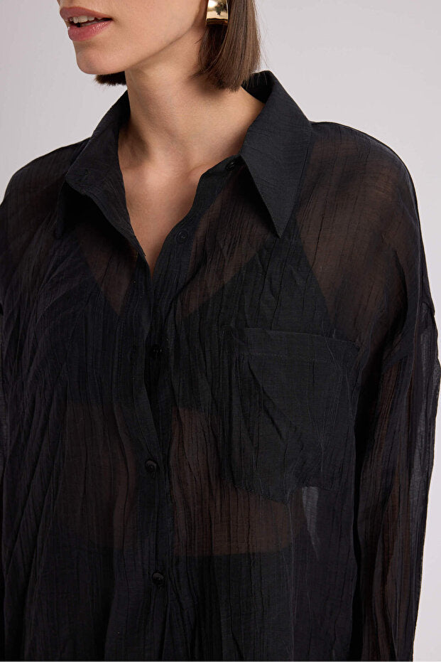 MAI STUDIOS CO. Darya Black Shirt - View 7