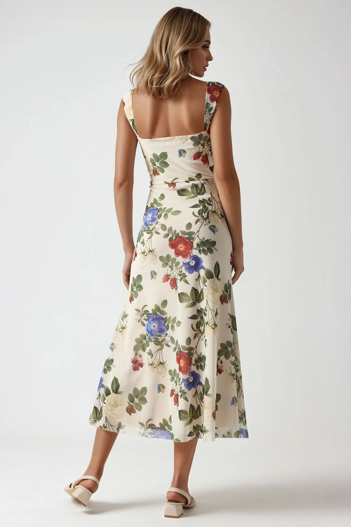 Hiccup Floral Pattern Maxi Dress - Side View