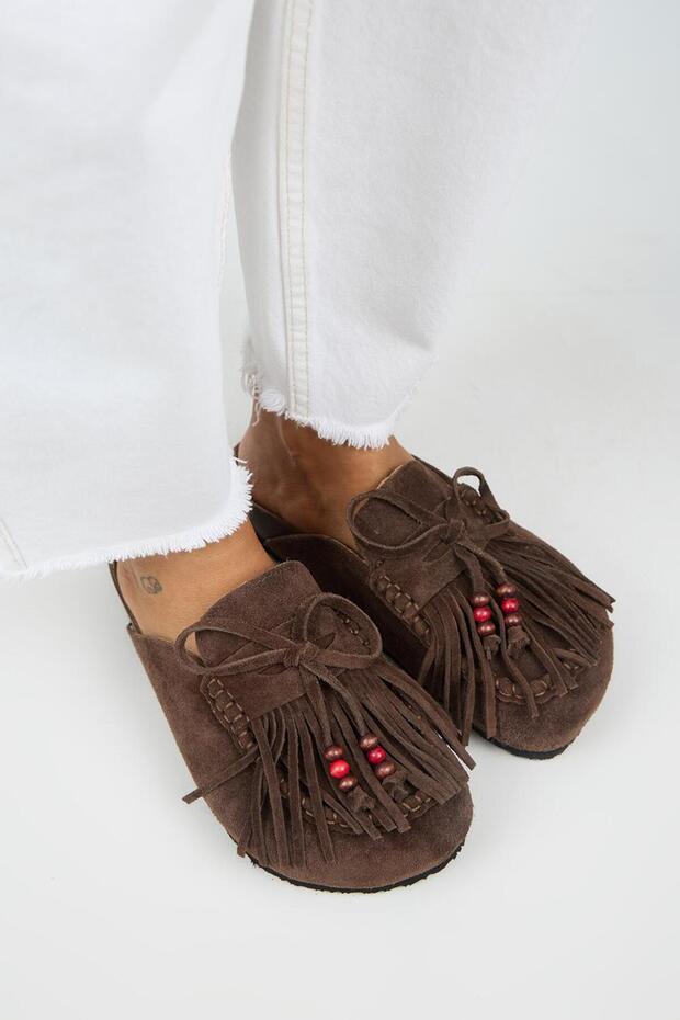 Malinda Leather Slipper Black - Front View