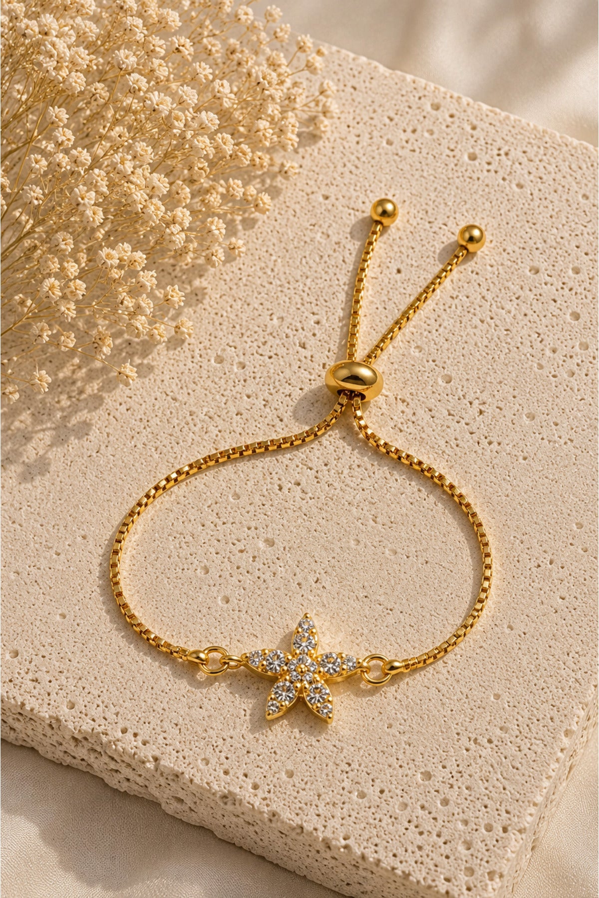 Jack Ferrero gold zircon starfish adjustable bracelet