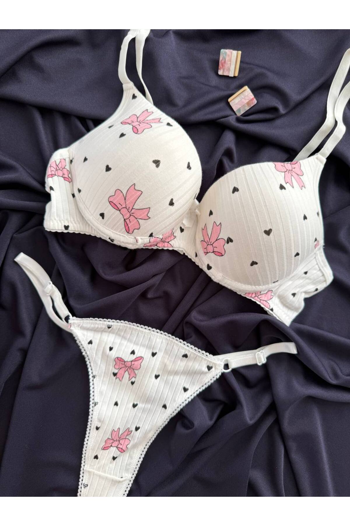 İNKO ribbon bow thong white