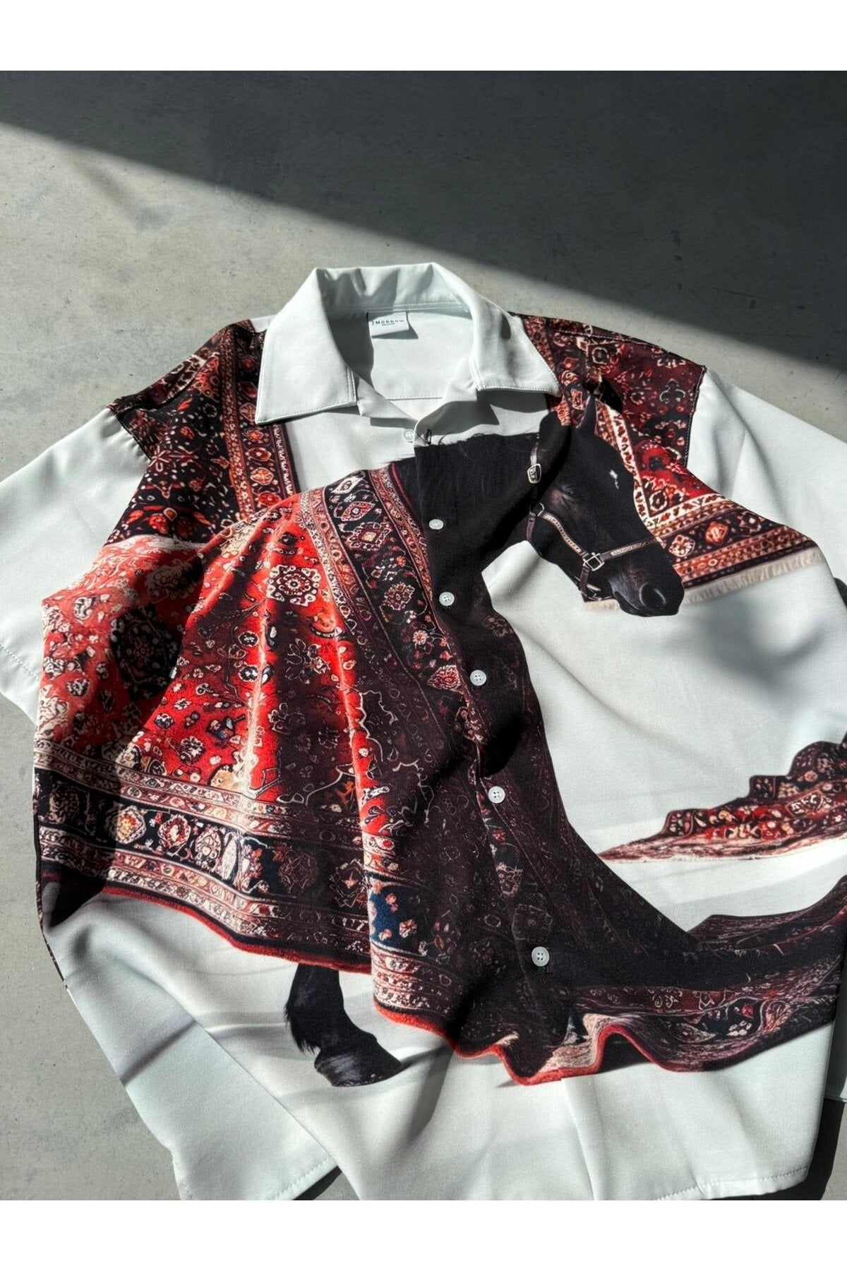 Fo4rbs Horse Print Double-Gauze Oversize Shirt – Multicolor