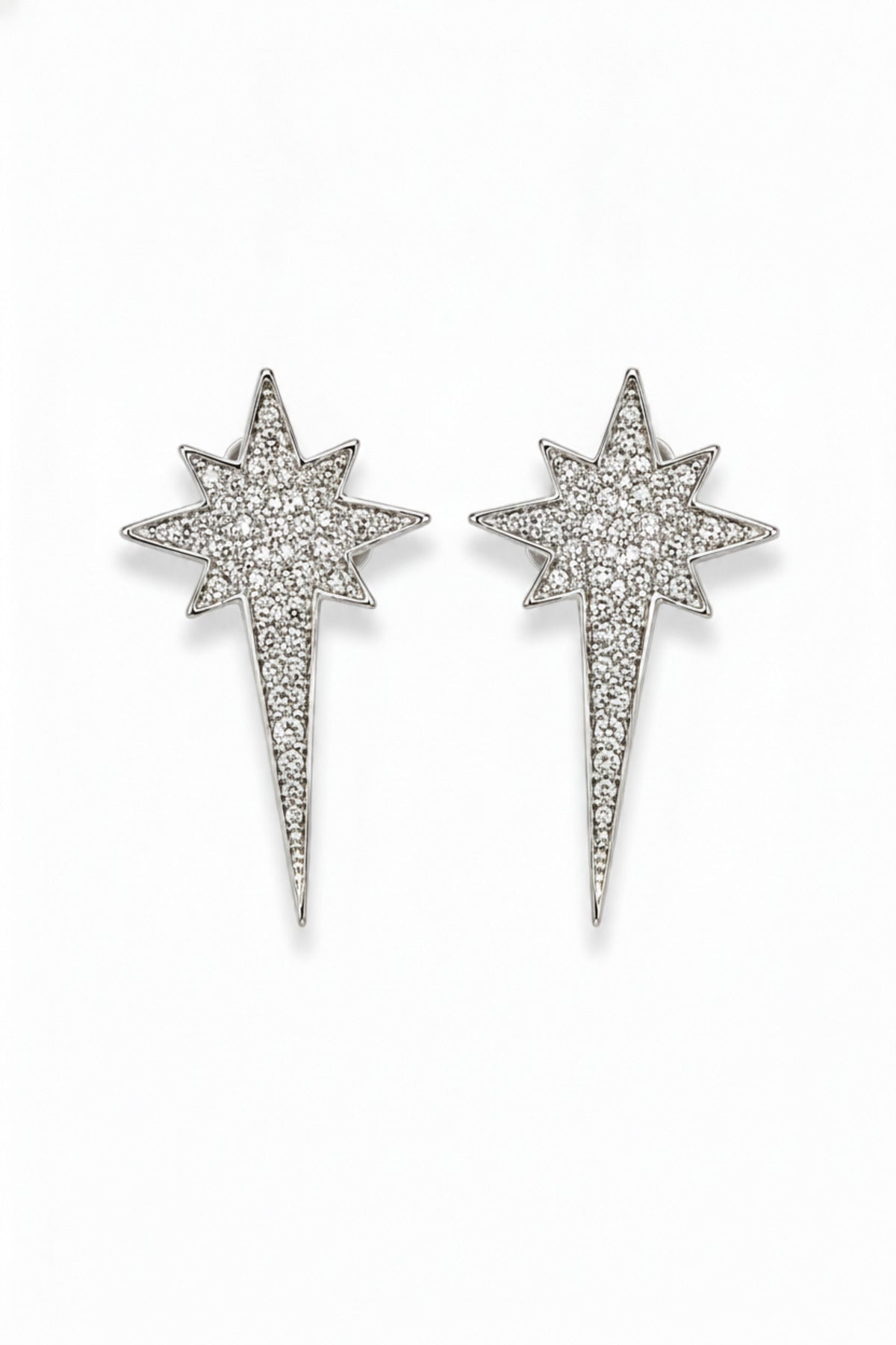 Jack Ferrero silver zircon north star earrings