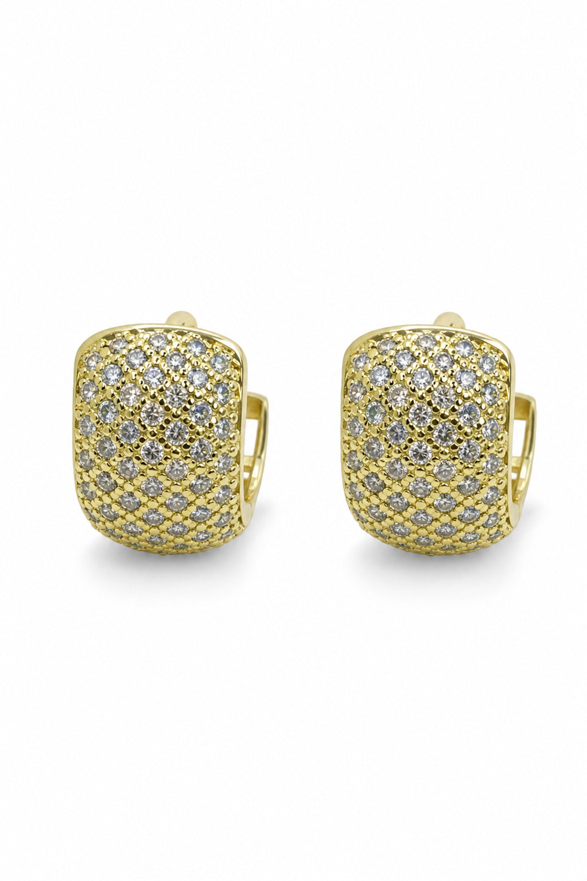 Jack Ferrero Women's Yellow Zircon Square Hoop Earrings front