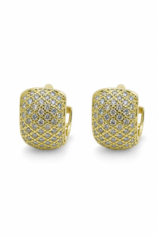 Jack Ferrero Women's Yellow Zircon Square Hoop Earrings front