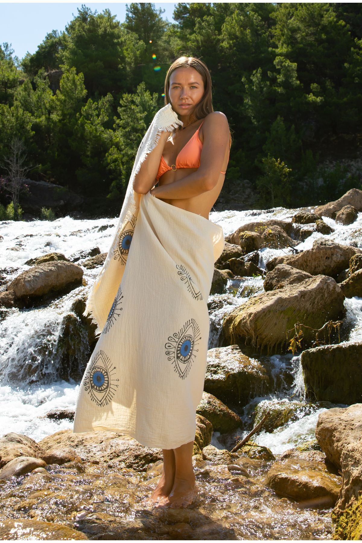 Organic Cotton Muslin Peshtemal Turkish Beach Towel – White