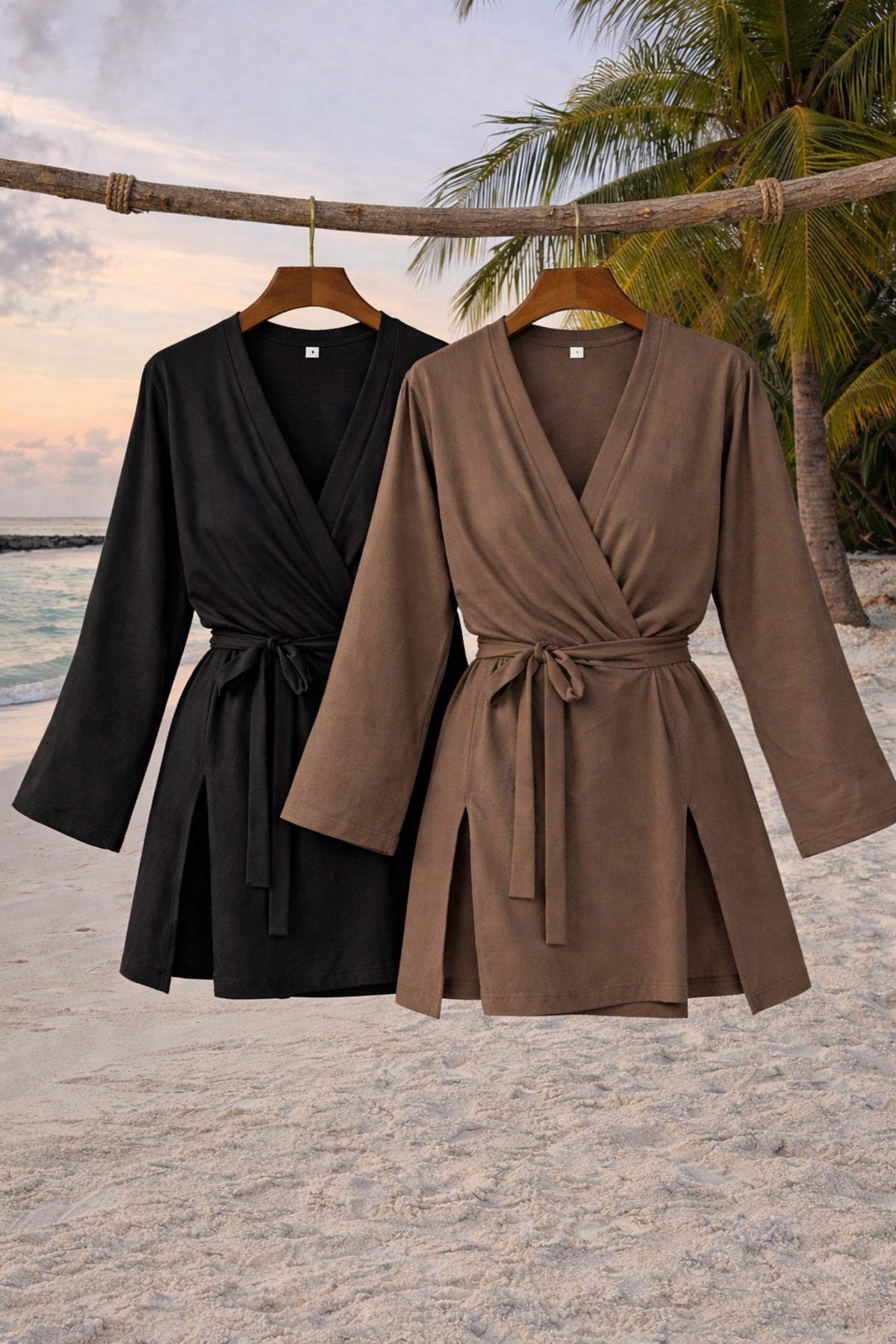 Combine Michail Women's Basic Belted 2-Pack Kimono