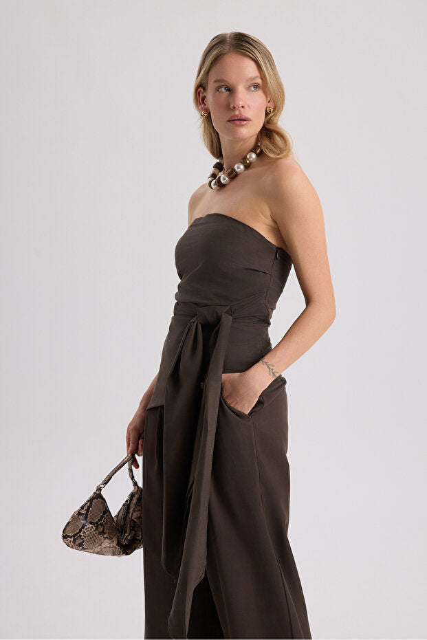 BOHEMAI Mila Brown Blouse Pants Set - 6