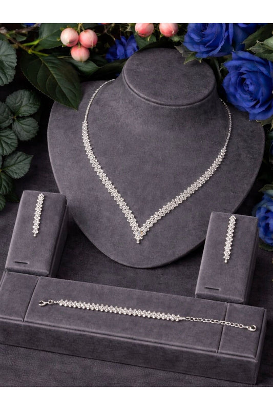 Beren Kilic Lumina silver zircon bridal jewelry set