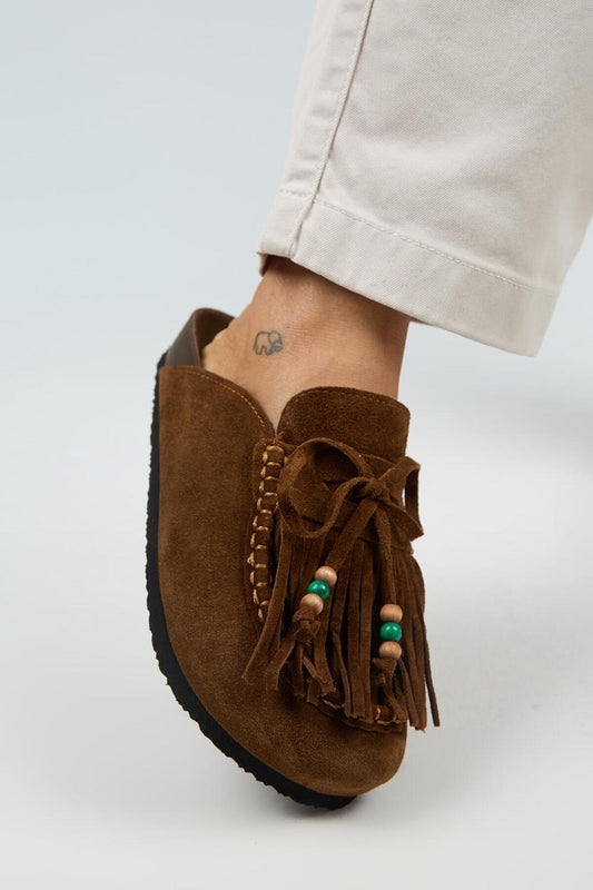 Malinda Leather Slipper Taba - Front View