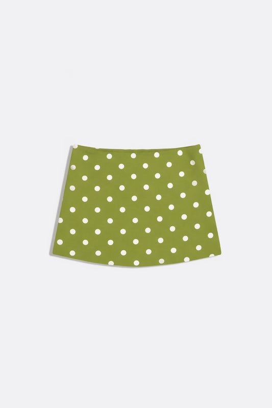 Polka Dot Mini Skort - Green