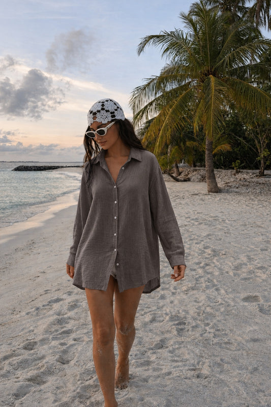 Combine Michail Women's Smocked Linen Shirt
