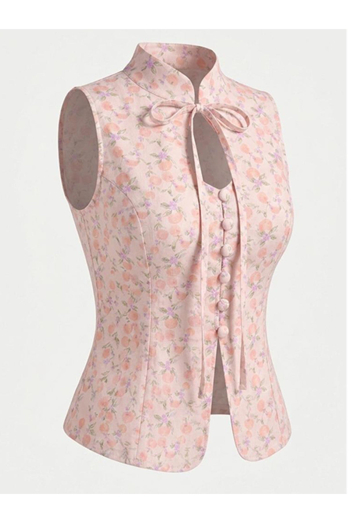 Beyza Yalçınkaya Candy Front-Button Patterned 100% Cotton Blouse – Multicolor