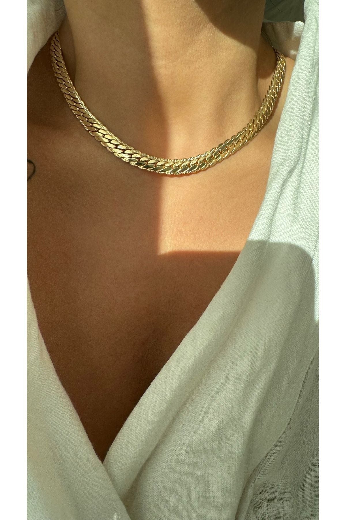 braided rope necklace gold