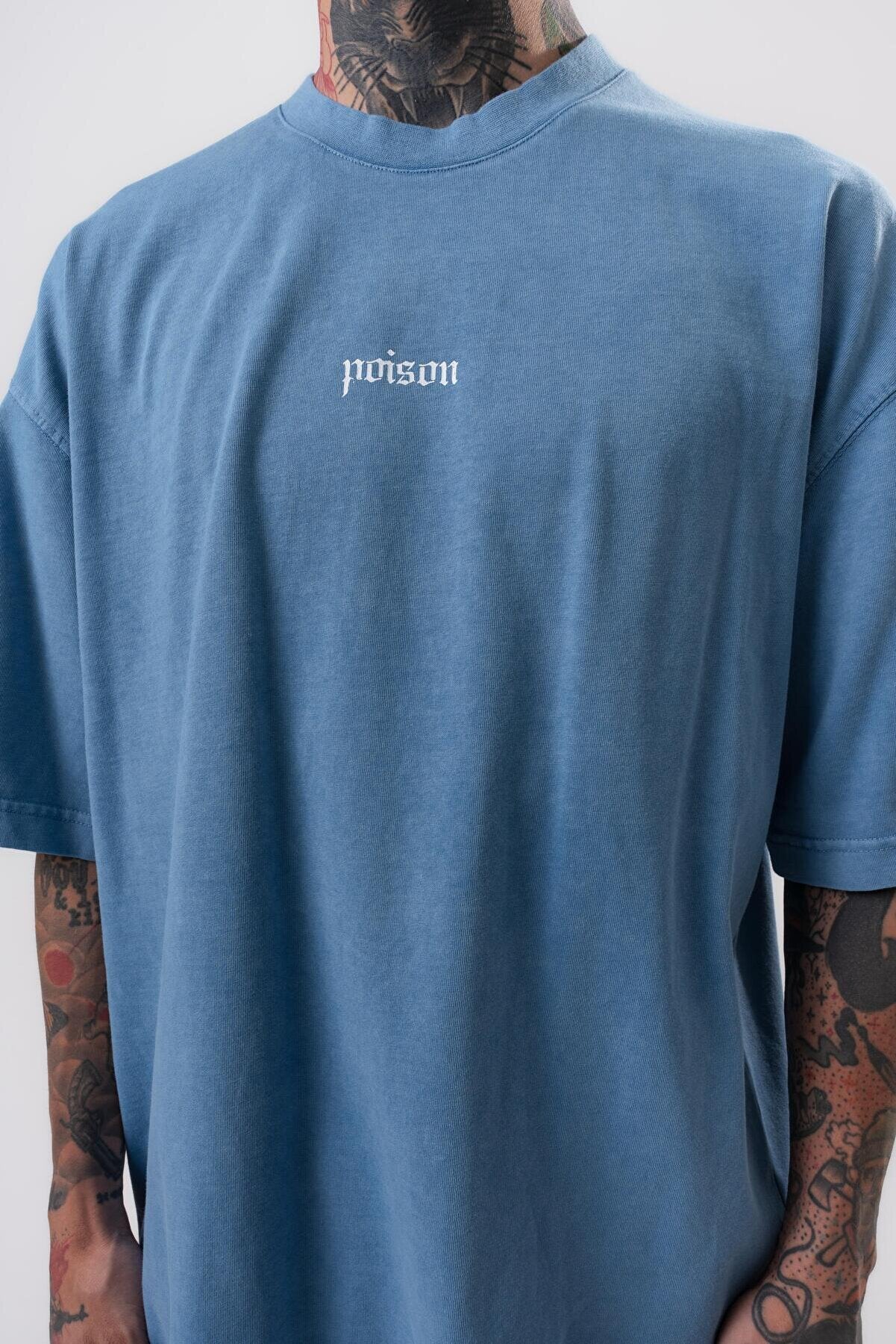 Respire snake print oversize t-shirt blue model