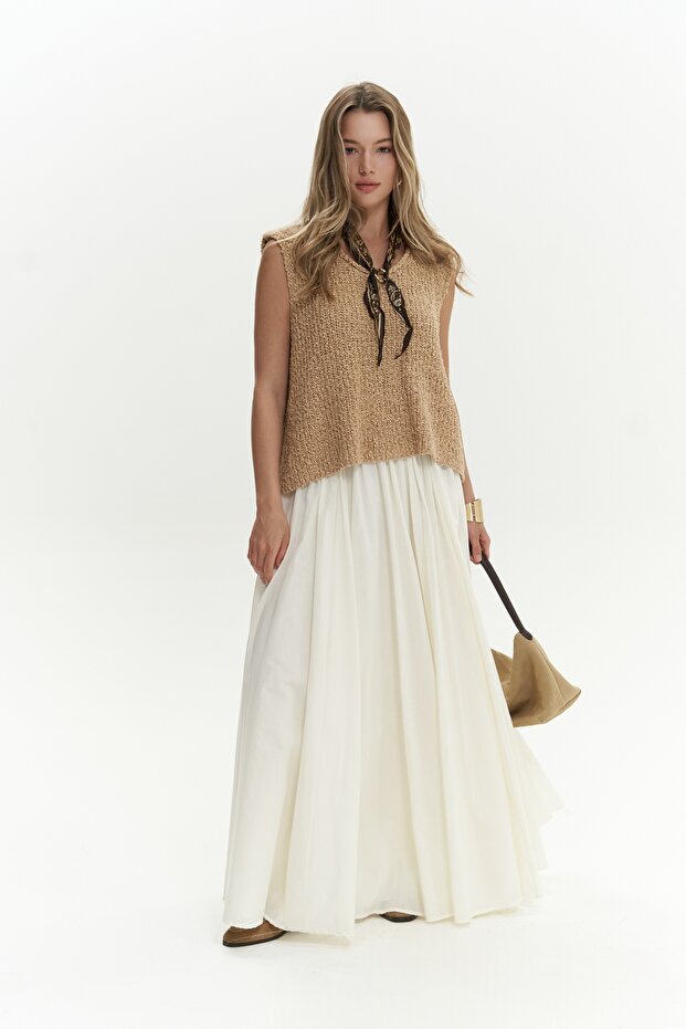 BOHEMAI Knitle Comfortable Fit Knitwear Cinnamon Crop Top - 2