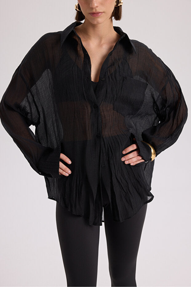 MAI STUDIOS CO. Darya Black Shirt - View 2