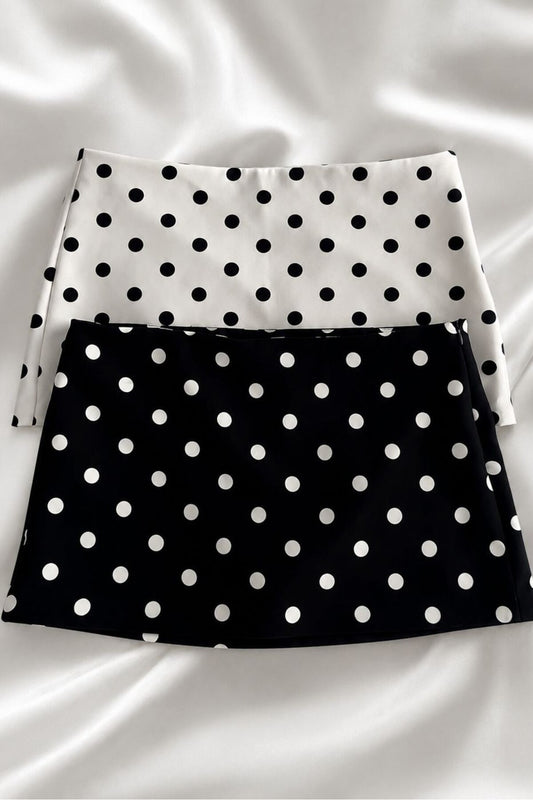 2-Piece Polka Dot Ruffle Mini Skort Set front
