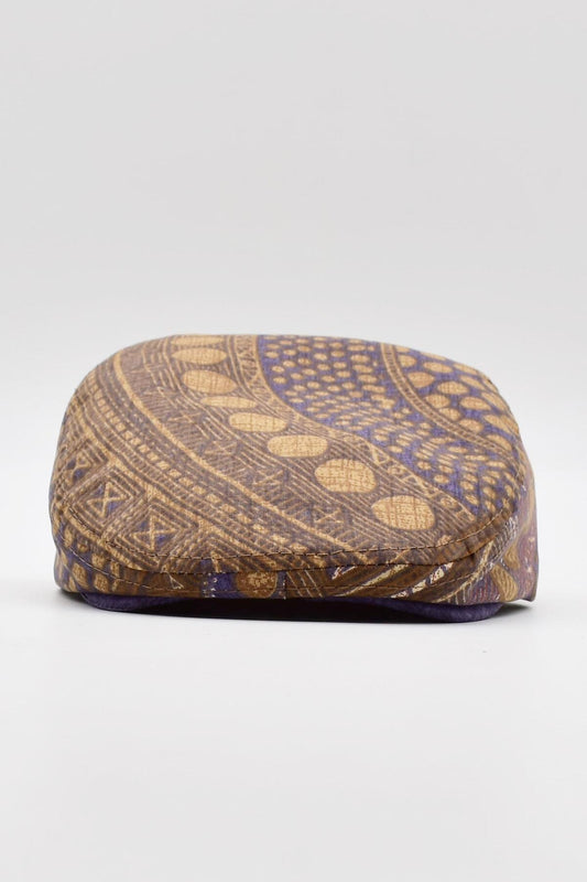 Külah Men's Patterned Summer Flat Cap - Brown