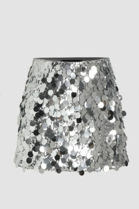 Sequin Queen Mini Skirt - Grey