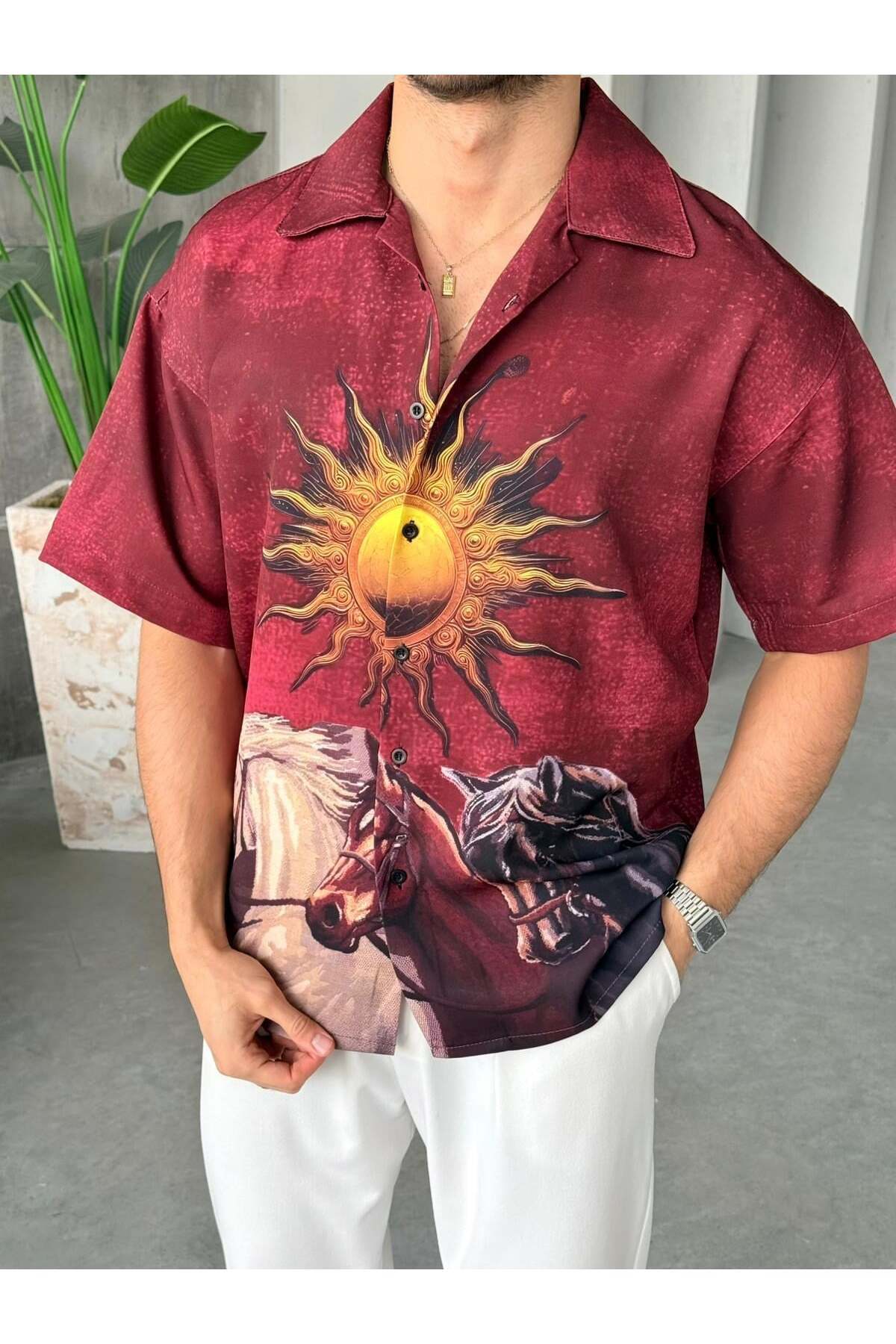 Fo4rbs sun print oversize shirt front