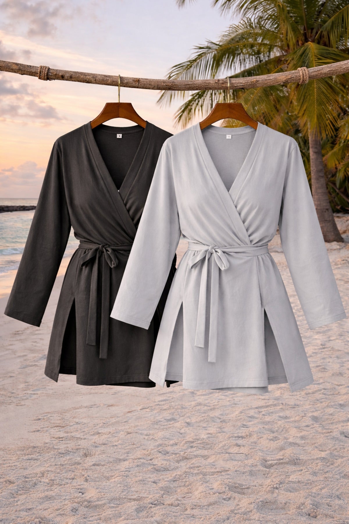 Combine Michail Women's Basic Belted 2-Pack Kimono