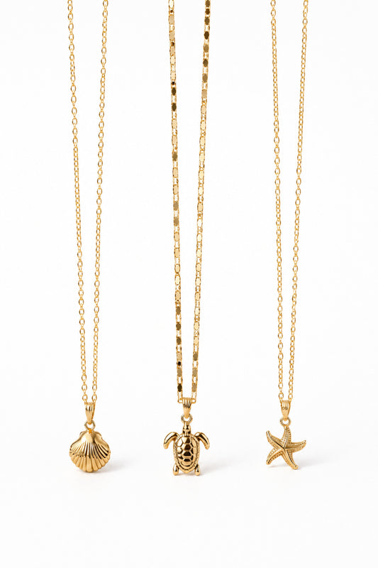 Alexis Carrel Marina Sea-Theme 3-Piece Layered Necklace Set front