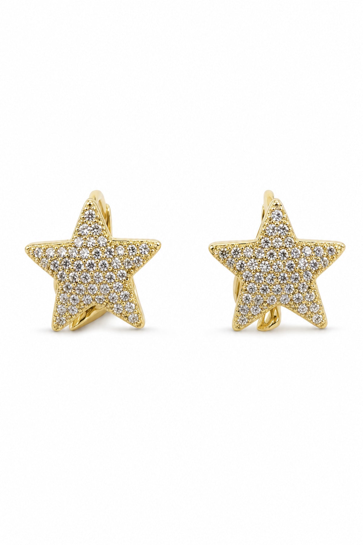 Jack Ferrero Women's Yellow Zircon Star Earrings front
