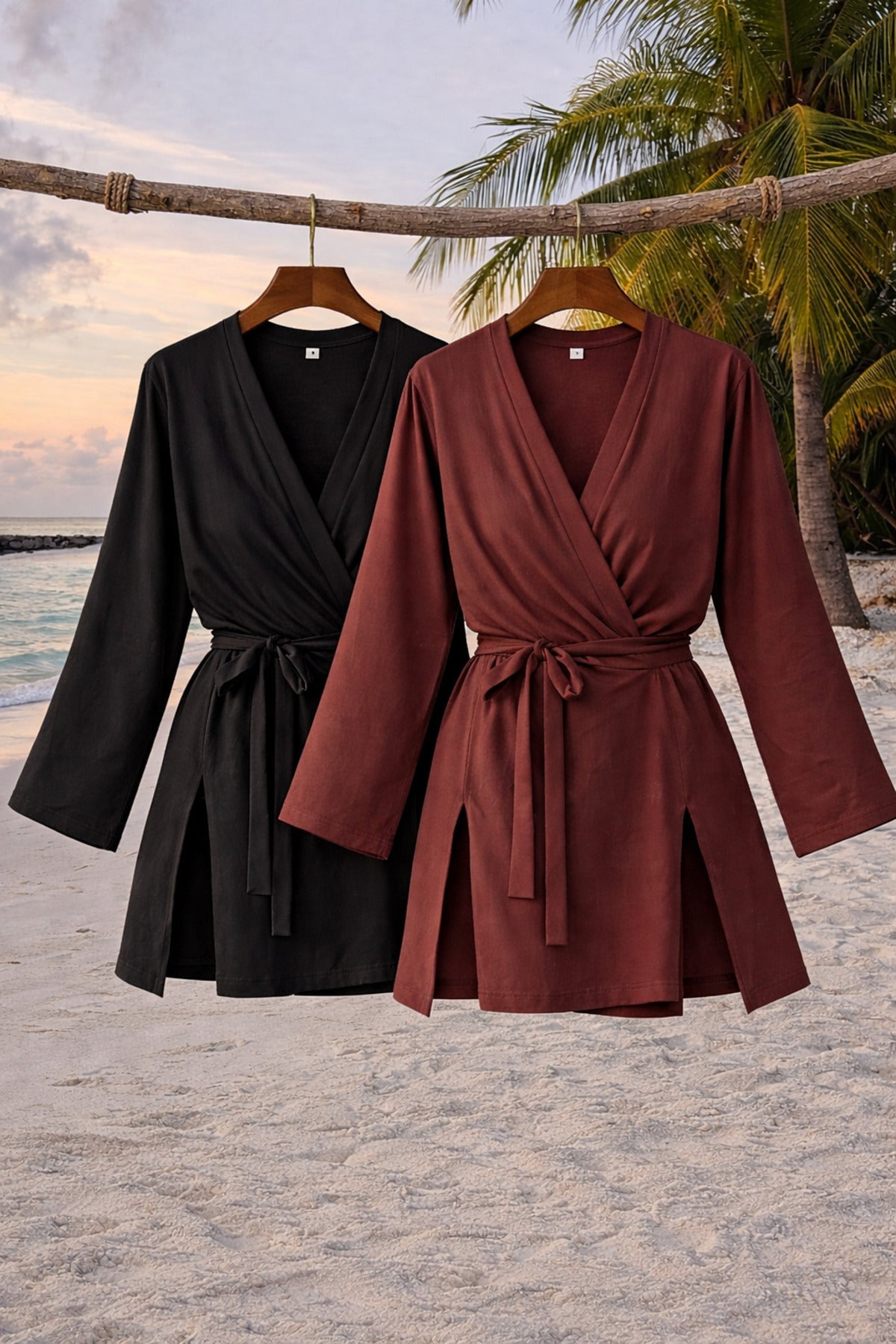 Combine Michail Women's Basic Belted 2-Pack Kimono