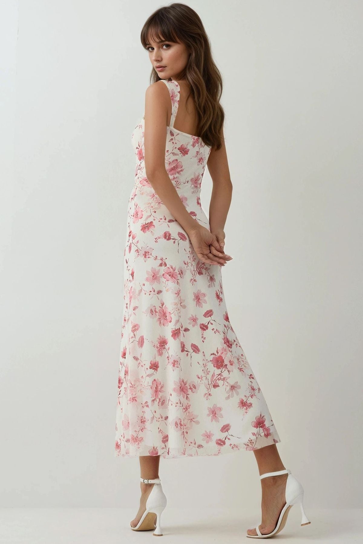 Hiccup Heart Pattern Maxi Dress - Full Length