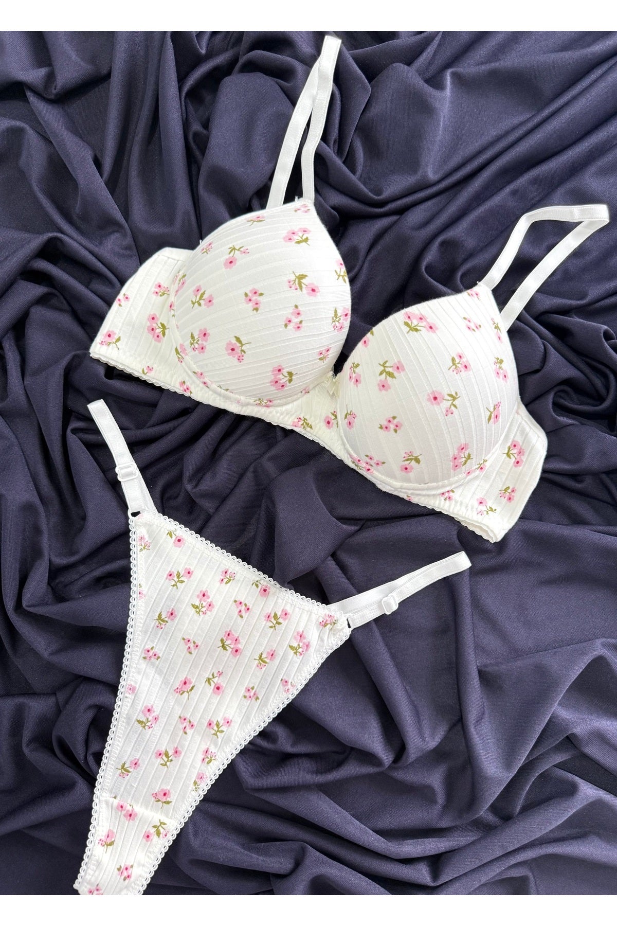 İNKO padded floral bra white