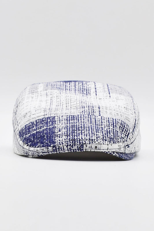 Külah Men's Patterned Summer Flat Cap - Navy