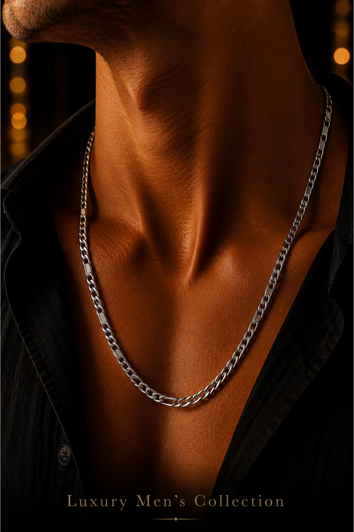 Jack Ferrero men's silver stainless steel chain necklace