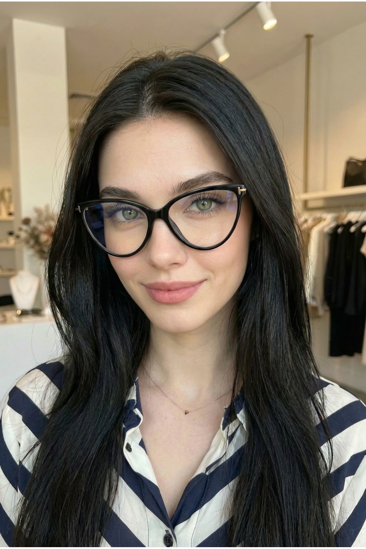 UV400 Cat Eye Blue Light Blocking Computer Glasses - Black